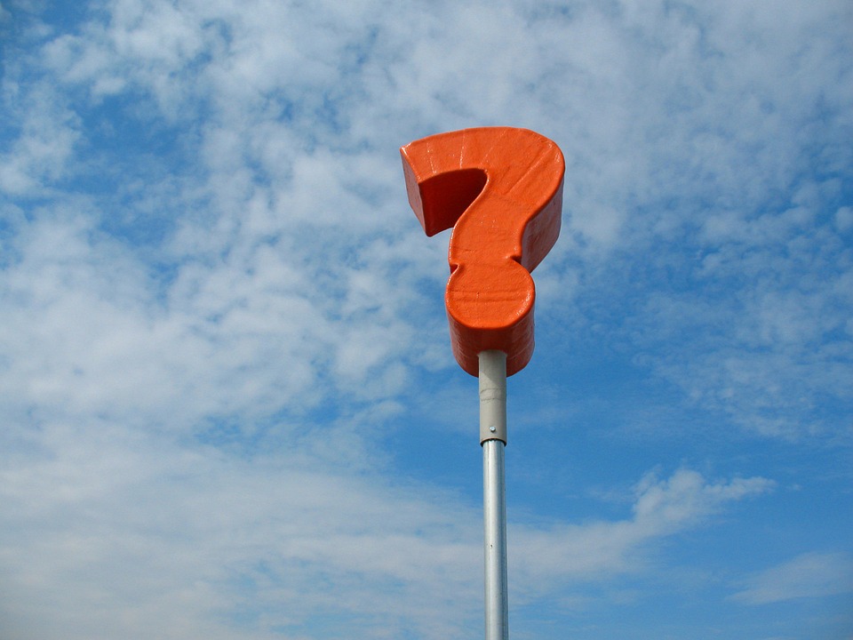 Clouds Blue Question Mark Red Background Sky