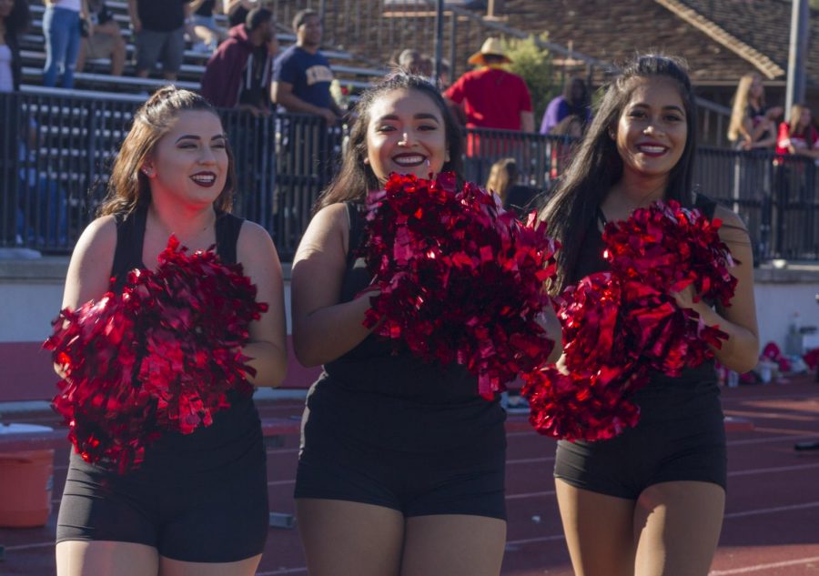 Foothills Dance Team cheers players at the Foothill Stadium