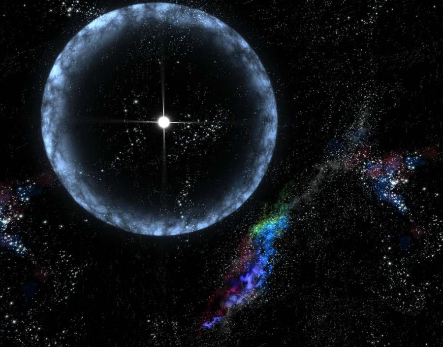 An artists concept of the 2004 occurrence in which a neutron star underwent a star quake causing it to flare brightly, temporarily blind all x-ray satellites in orbit. (NASA/Wikimedia Commons)
