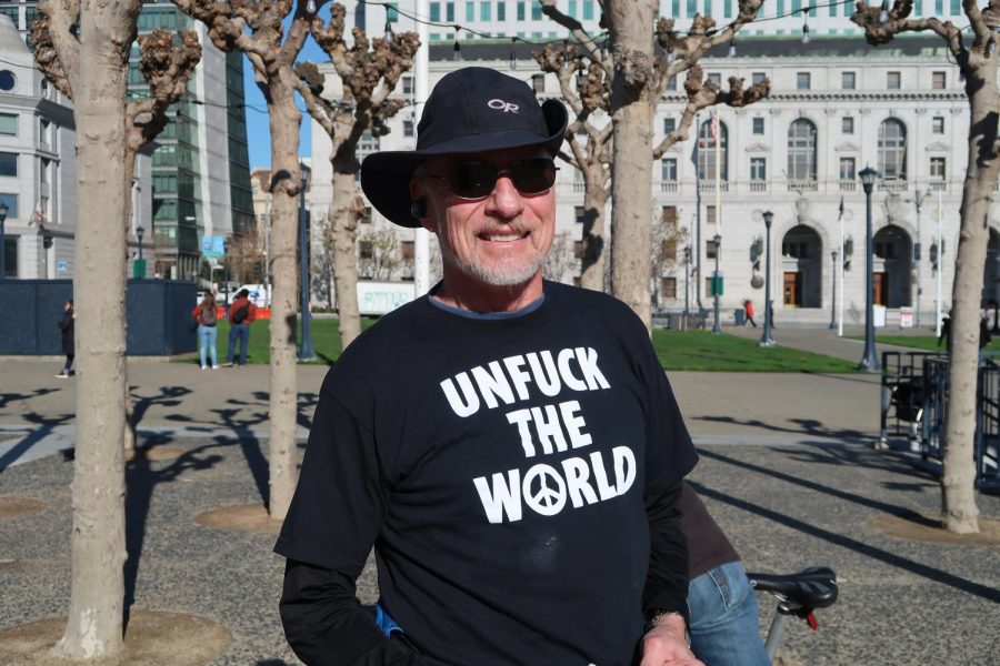 Tom is marching for respect, for support, and for the equality that women deserve, in San Francisco.