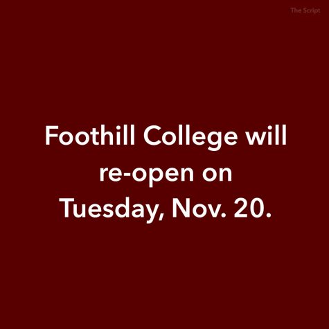 Foothill College will open Tuesday and Wednesday