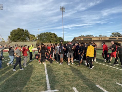 Foothill Owls celebrate a 34 -3 win against Los Medanos Mustangs.