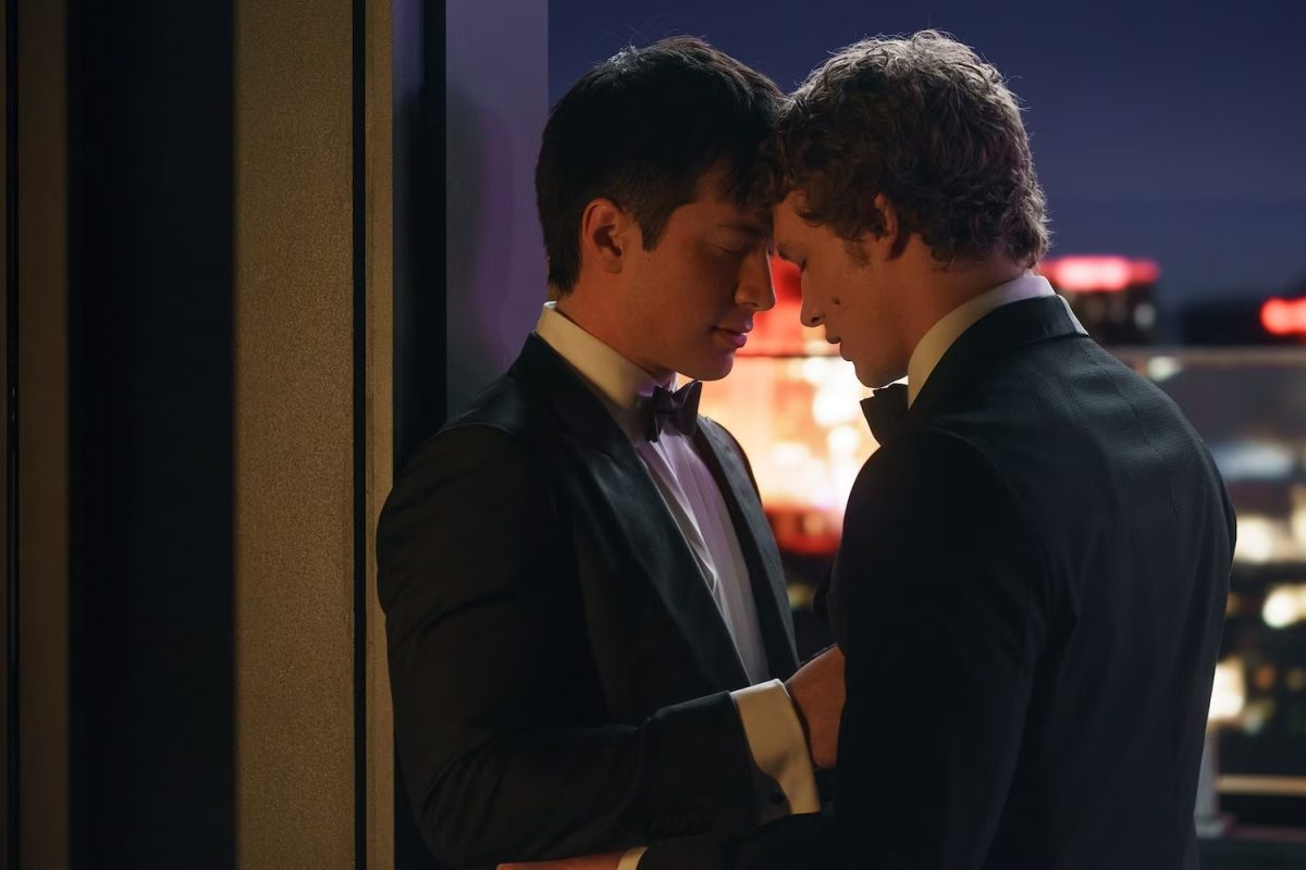 Hudson Williams and Conner Storrie as Shane Hollander and Ilya Rosanov.