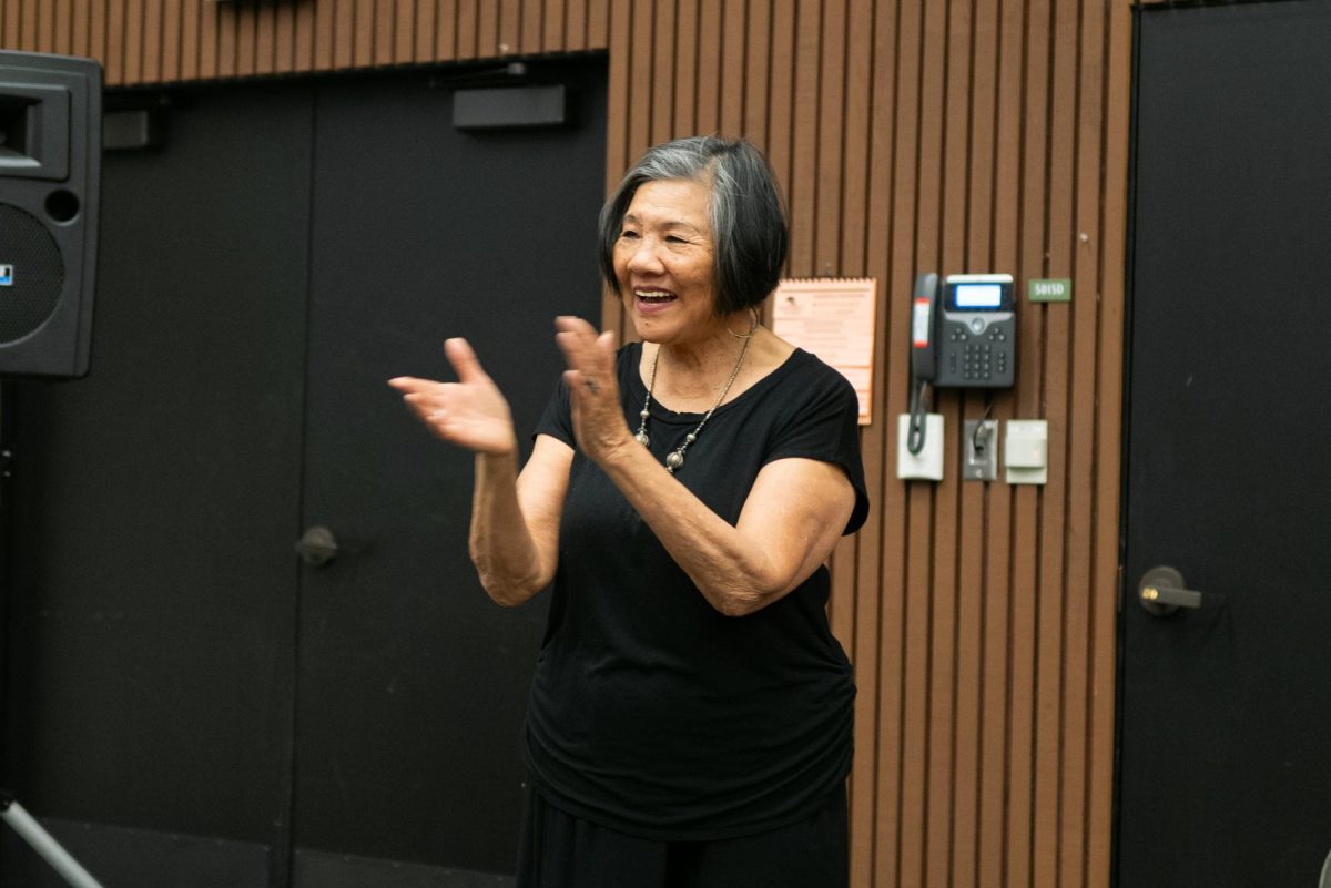 Genny Lim performing her poetry at Foothill’s Ethnic Studies Summit 2026
